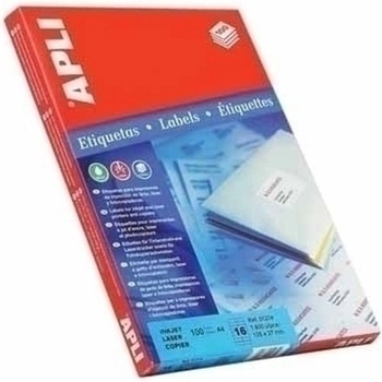 Apli Етикети за принтер Apli 100 Листи 64 x 33, 9 mm Бял (8410782024095)