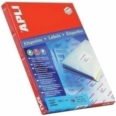 Apli Етикети за принтер Apli 100 Листи 64 x 33, 9 mm Бял (8410782024095)
