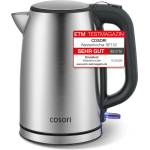 COSORI kettle stainless steel with 1.7 L | 2200W | No plastic contact | LED lighting | 360° rotating base | Large opening | Dry boil protection | Strix Technology | Silver-black - CEK-S152-VEU (CEK-S152-VEU) Електрически кани