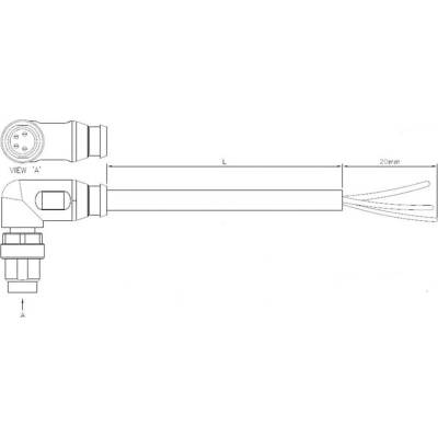 Lutronic 0810 04 002 2m upravený zástrčkový konektor pro senzory - aktory, 1054, piny: 4, 2.00 m, 1 ks
