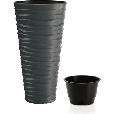PROSPERPLAST Kvetináč SAND SLIM 29,6 cm antracit