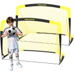 Happy Jump Pop-Up Football Goals - 152x110 cm, 2 Goals | Robust, foldable fiberglass goals for children and adults For outdoor & leisure - A233259BQ1 (B0BZHYHCPM)