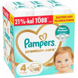 Pampers Premium Care Месечен Пакет Пелени 9-14кг Maxi 4 (188 бр. ) (80883551)