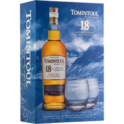 Tomintoul 18y 40% 0,7 l (darčekové balenie 2 poháre)