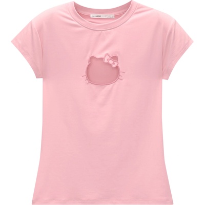 Pull&Bear Тениска 'HELLO KITTY' розово, размер L
