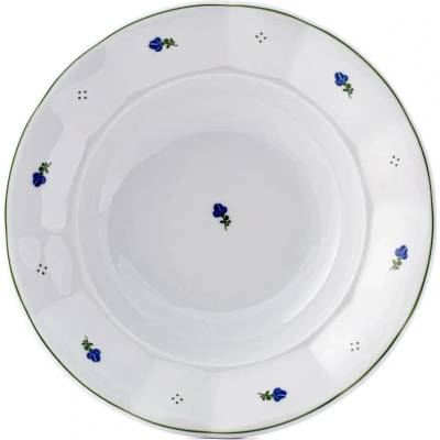 Talíř hluboký, modrá kytička, 24 cm, Benedikt - 1. republika