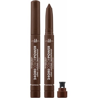 Deborah Milano matný vysouvací oční stín v tužce 24ore Color Power 12 Brown 1,4 g