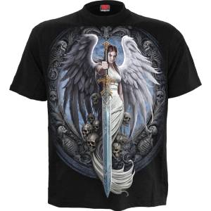 SPIRAL мъжка тениска spiral - angel sword - черна - l072m101 - metalshop - 51,97 лв