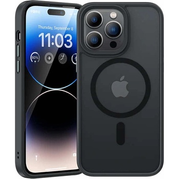 Benks Magnetic Mist Metal Frame Case - хибриден удароустойчив кейс с MagSafe за iPhone 15 Pro Max (черен)