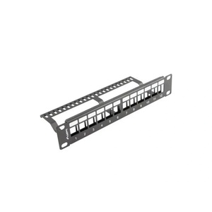 Lanberg пач панел празен 12 порта 1U с органайзер за keystone модули ч (ppks-9112-b)