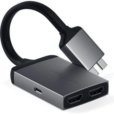 Satechi Преходник Satechi 41633, USB-C към Dual HDMI, поддръжка на 4K, сив