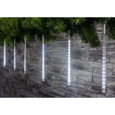 Reťaz MagicHome Vianoce Icicle 720 LED studená biela 24 cencúľov vodopádový efekt