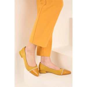 Moda Trend Дамски обувки от велур - Горчица #321923 (321923_Жълт)
