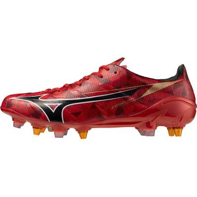 Mizuno Мъжки ръгби обувки Mizuno Alpha II Made in Japan Mix Mens Soft Ground Rugby Boots - Red/Black/Gold