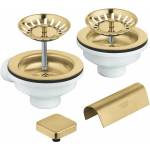 GROHE Комплект за двойна мивка Grohe с декорация с бутони, матово злато 40999GN0 (40999GN0) Мивка за вграждане