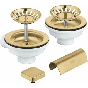 GROHE Комплект за двойна мивка Grohe с декорация с бутони, матово злато 40999GN0 (40999GN0) Мивка за вграждане