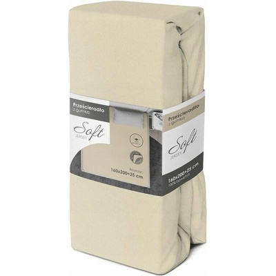 Faro bavlna Jersey prostěradlo soft krémové 160x200x25