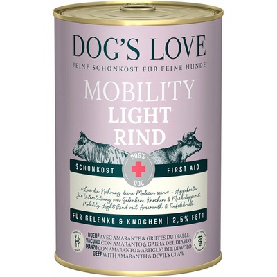 Dog's Love DOC Mobility Light Hovězí 6 x 400 g