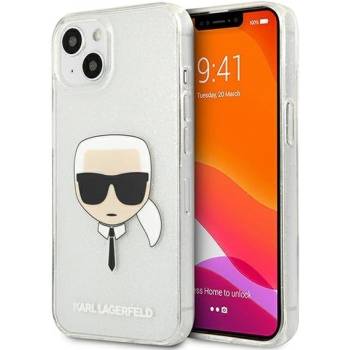 KARL LAGERFELD Калъф Karl Lagerfeld KLHCP13SKHTUGLS Glitter Karl`s Head, за iPhone 13 mini, сребрист (KF000739-0)