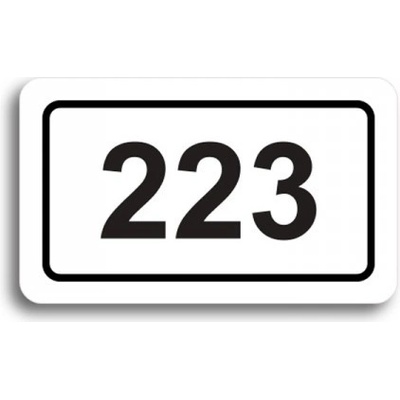 ACCEPT Číslo na dveře - typ 02 (50x30mm) - bílá tabulka - černý tisk