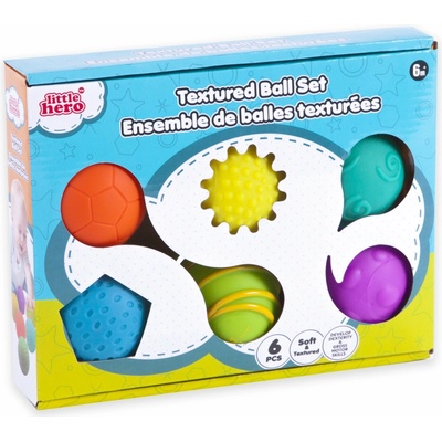 Teddies Sada míčků 6ks s texturou gumové 6cm v krabici