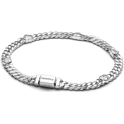 PANDORA Náramok Srdce na kubánskej retiazke 16 cm 594226C01-16