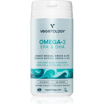 Vegetology Omega-3 EPA a DHA, Opti3 + vitamín D3, 60 kapslí