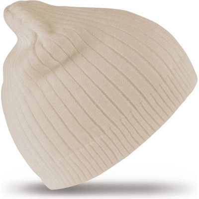 Result Headwear žebrovaná pletená čepice Krémová