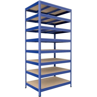 Biedrax Regál do sklepa 50 x 90 x 240 cm, modrý, 8 polic MDF, nosnost 300 kg na polici