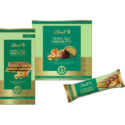 Lindt Dubai Style Chocolate a Lindt Dubai Style Chocolate Pralines a Lindt Dubai Style Chocolate Snack 145 g a 90 g a 40 g
