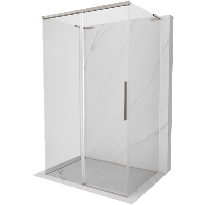 Mexen Rox-3S L трислойна плъзгаща се душкабина 130 x 120 см, прозрачна, четкан никел - 8C2L-130-120-97-00-3S (8C2L-130-120-97-00-3S)