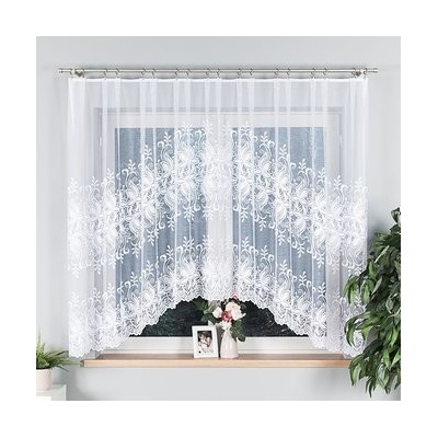 Dekorační oblouková krátká záclona na žabky JOANNA 160 bílá 330x160 cm MyBestHome
