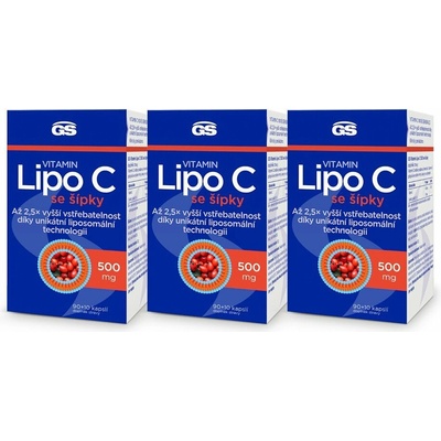 GS Vitamin Lipo C so šípkami 500 mg 3 × 100 kapsúl