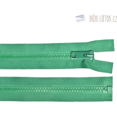 Zips kostený nedeliteľný zelený, dĺžka 16 cm