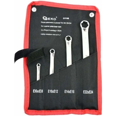 Geko Klíče TORX E6-E24 v textilním pouzdře sada 4 ks G11149