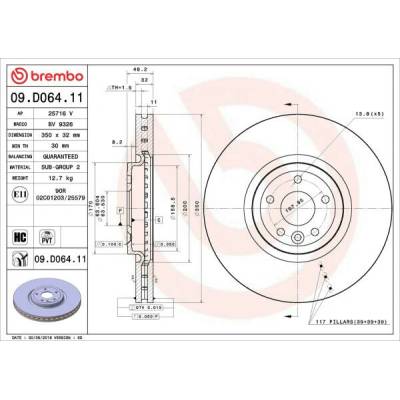 Brzdový kotúč BREMBO 09.D064.11