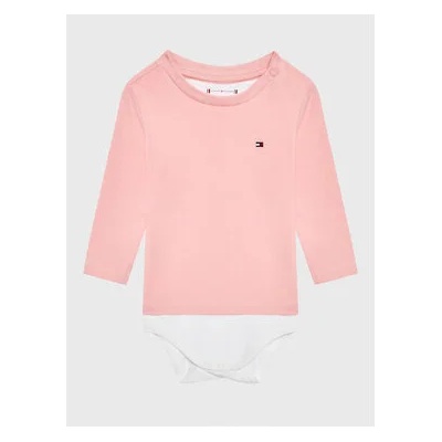 Tommy Hilfiger Детско боди Baby Solid KN0KN01408 Розов Regular Fit (Baby Solid KN0KN01408)