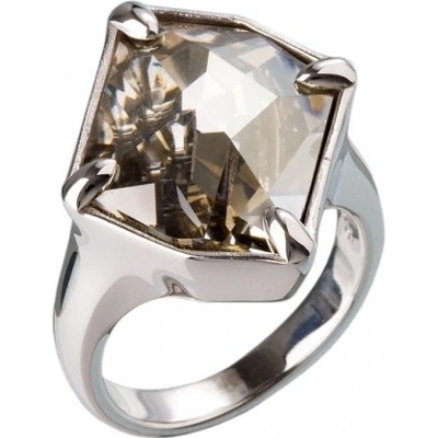 Evolution Group Stříbrný prsten s krystaly šedý 35805.5