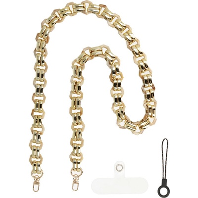 Šňůrka na mobil Chain béžovo-zlatá 134430 – Zboží Živě