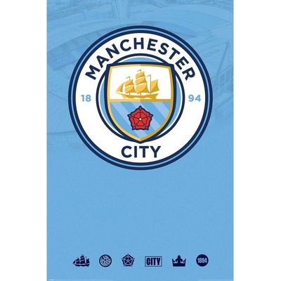 Plagát, Obraz - Manchester City - Club Crest, 61 × 91.5 cm