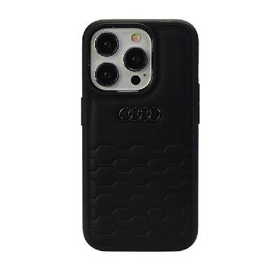 Дизайнерски кожен кейс за iPhone 15 Pro Max - Audi GT Synthetic Leather Hard Case (черен) (AU-TPUPCIP15PM-GT/D2-BK)
