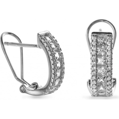 Again Jewelry strieborné kruhové náušnice s kubickými zirkónmi AJNS0002