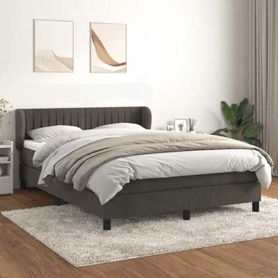 Petrashop 3127608 boxspring postel s matrací tmavě šedý samet