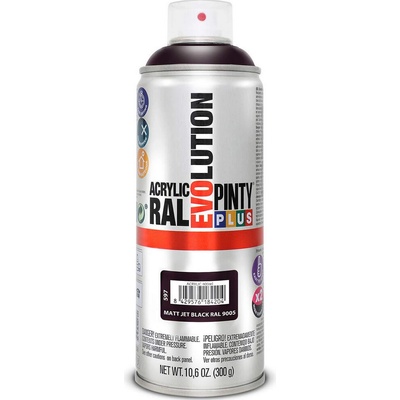 Pinty Plus Evolution - farebný sprej v odtieňoch podľa RAL - RAL9005 - Čierna matná - 400 ml