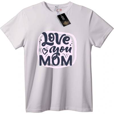 NOONEBRAND Тениска Обичам те, мамо - 2XL, Black