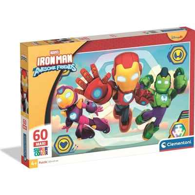 CLEMENTONI Iron Man a jeho úžasní priatelia MAXI 60 dielov