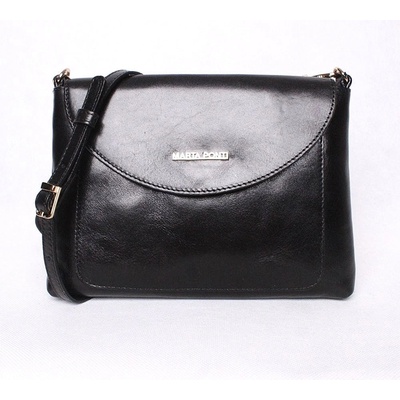 Marta Ponti luxusní dámská kožená crossbody kabelka A16 černá