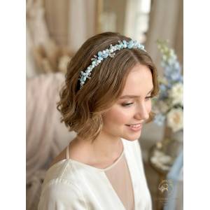 Radi handmade Диадема с перлени сини цветя (997)