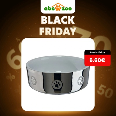 Trixie miska keramická pes stříbrná s tlapkou 0,8 l 15 cm