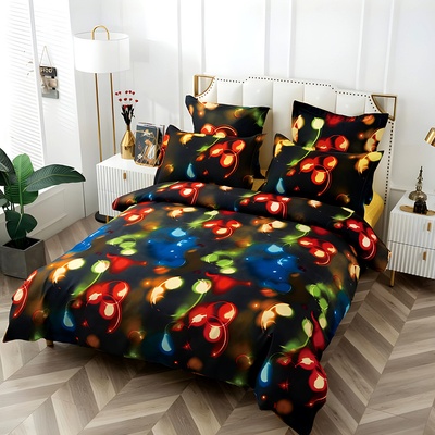 EmonaMall Двулицево спално бельо с ластик EmonaMall, 6 части - Модел S16489 (S16489-14000e)